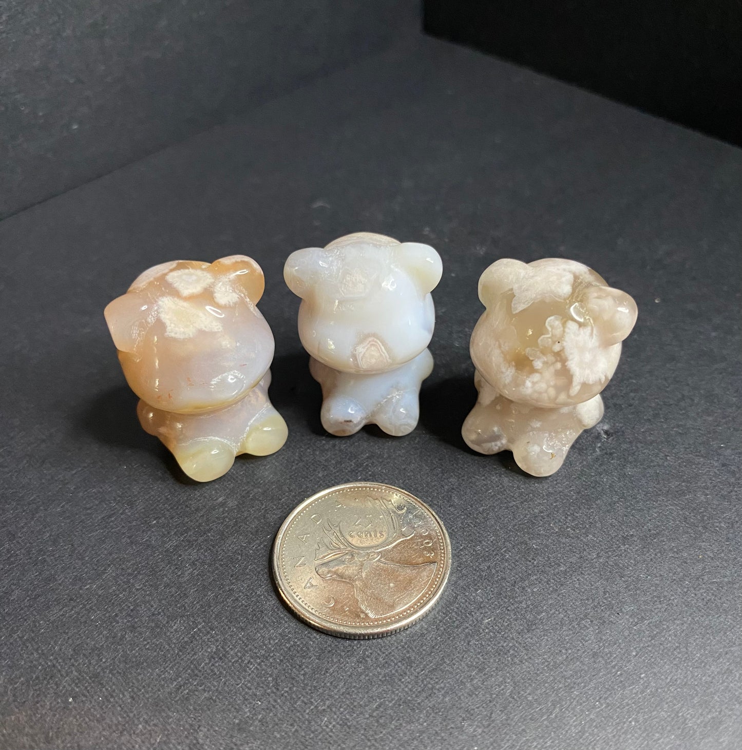 Agate Flower Cherry Bear Carving - Nymphs Nook