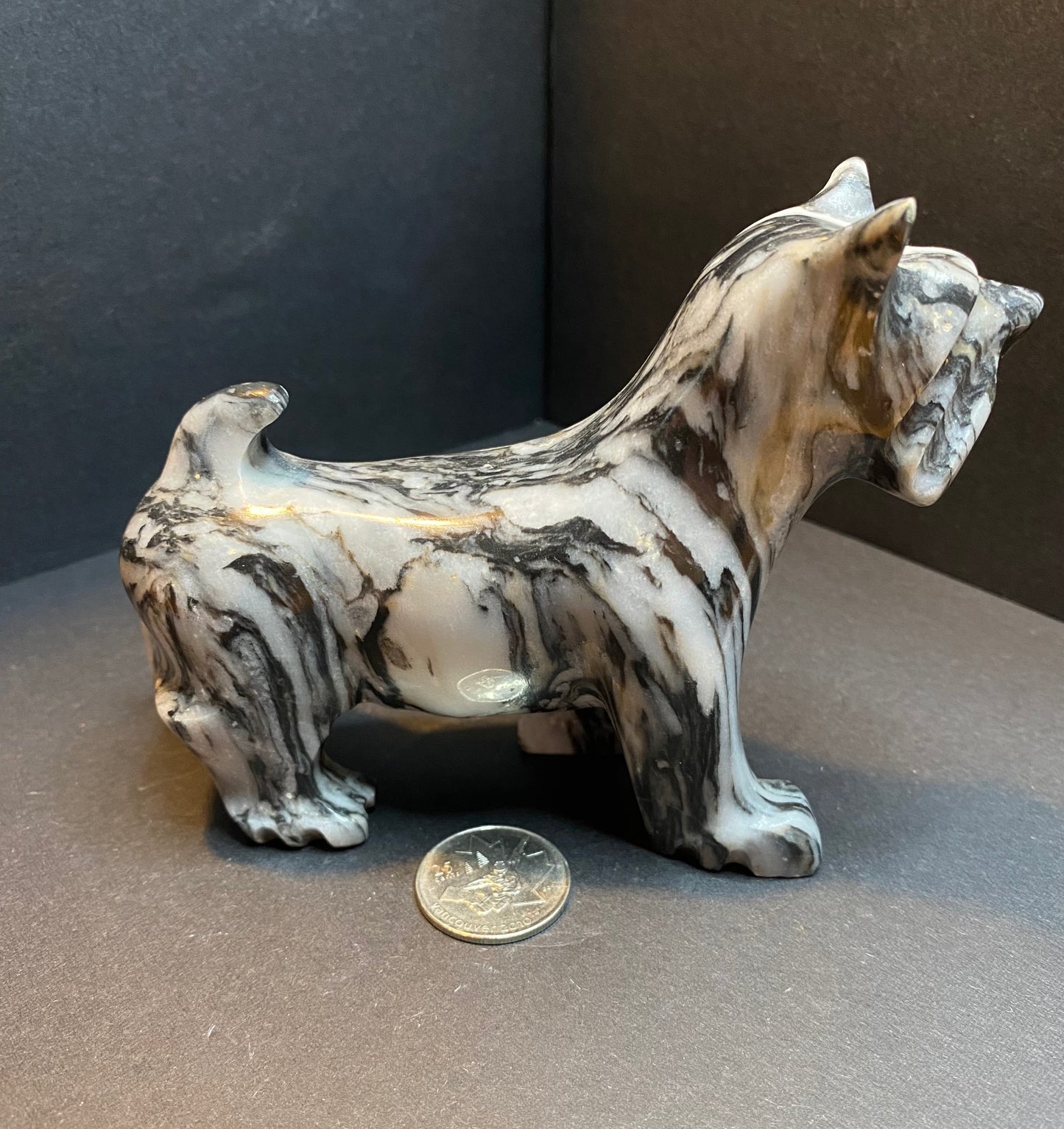 Marble Dog Carving, Schnauzer - Nymphs Nook