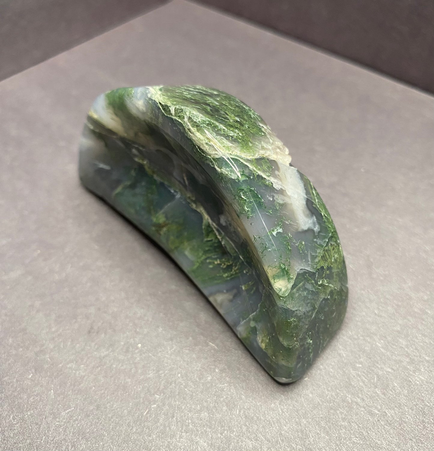Moss Agate Moon Crescent Bowl - Nymphs Nook