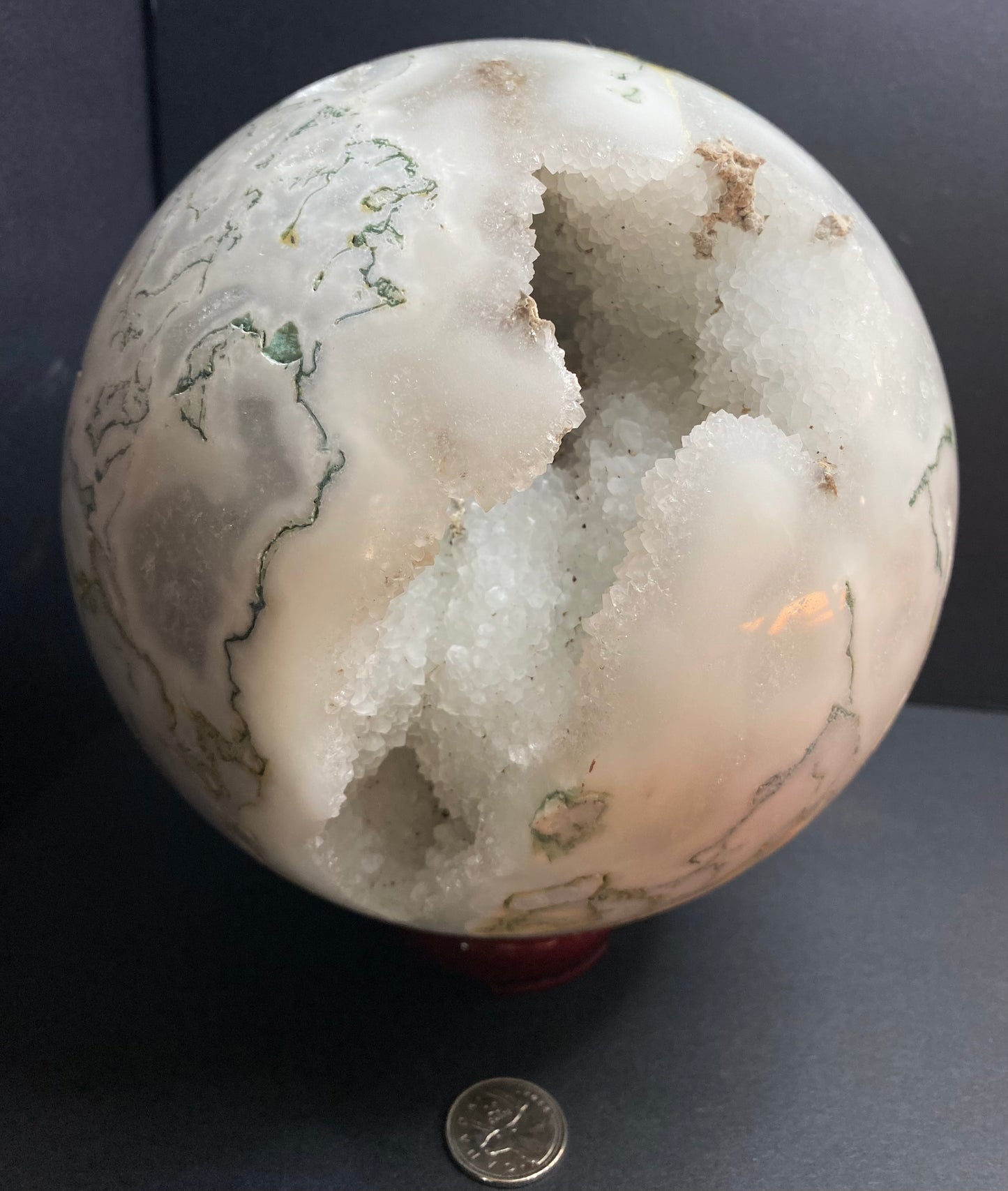 The Big Pampushkyy: Huge Tree Agate Druzy Sphere - Nymphs Nook