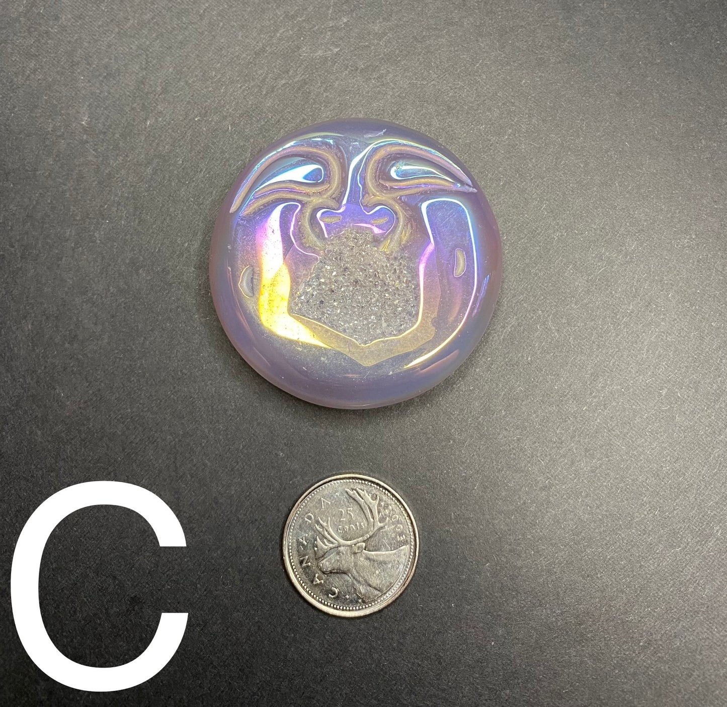 Agate Druzy Aura Moon Face - Nymphs Nook