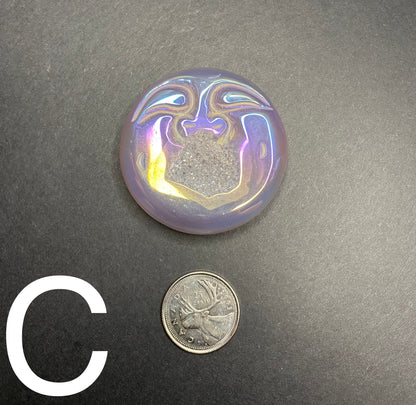 Agate Druzy Aura Moon Face - Nymphs Nook