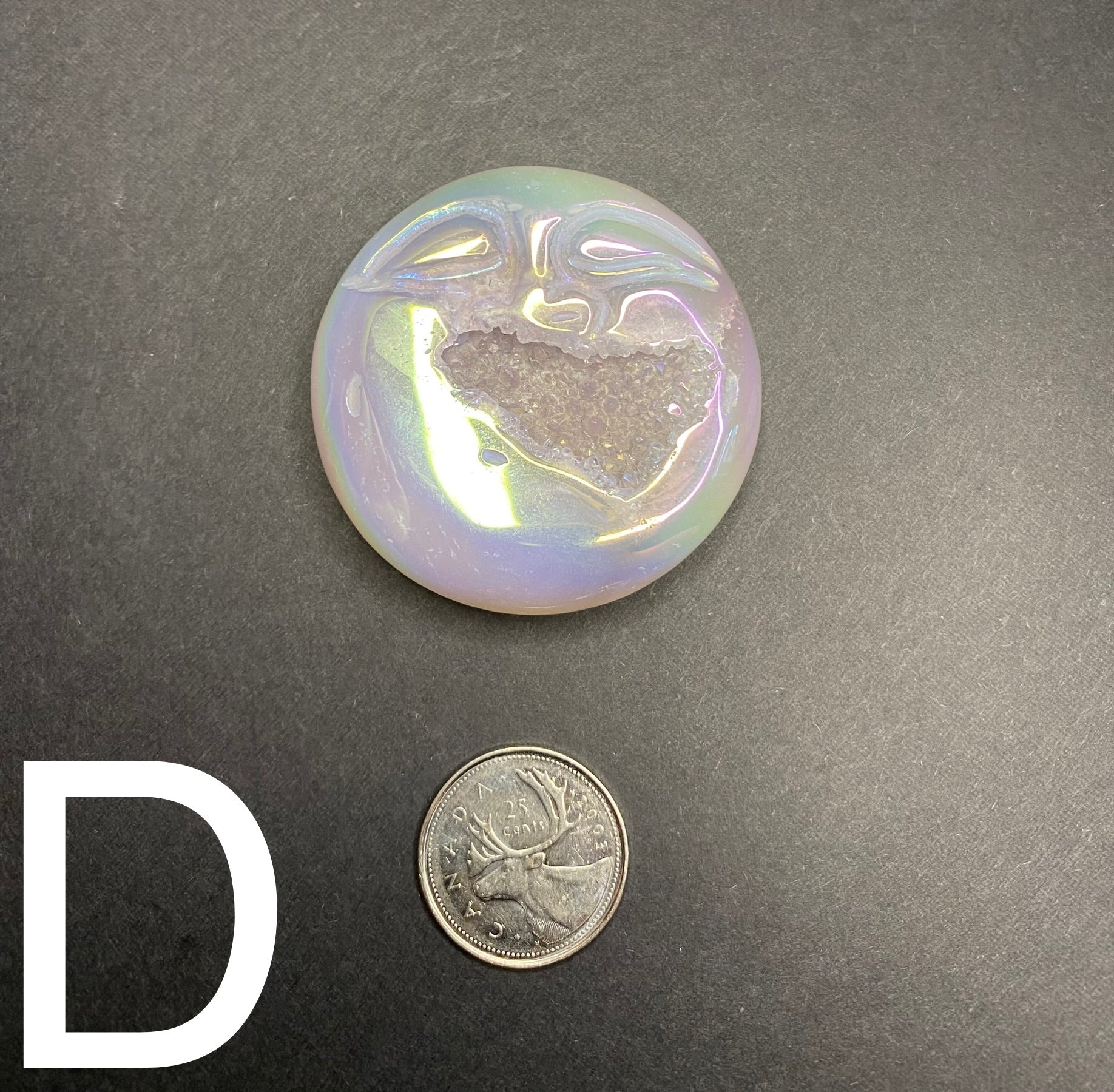 Agate Druzy Aura Moon Face - Nymphs Nook