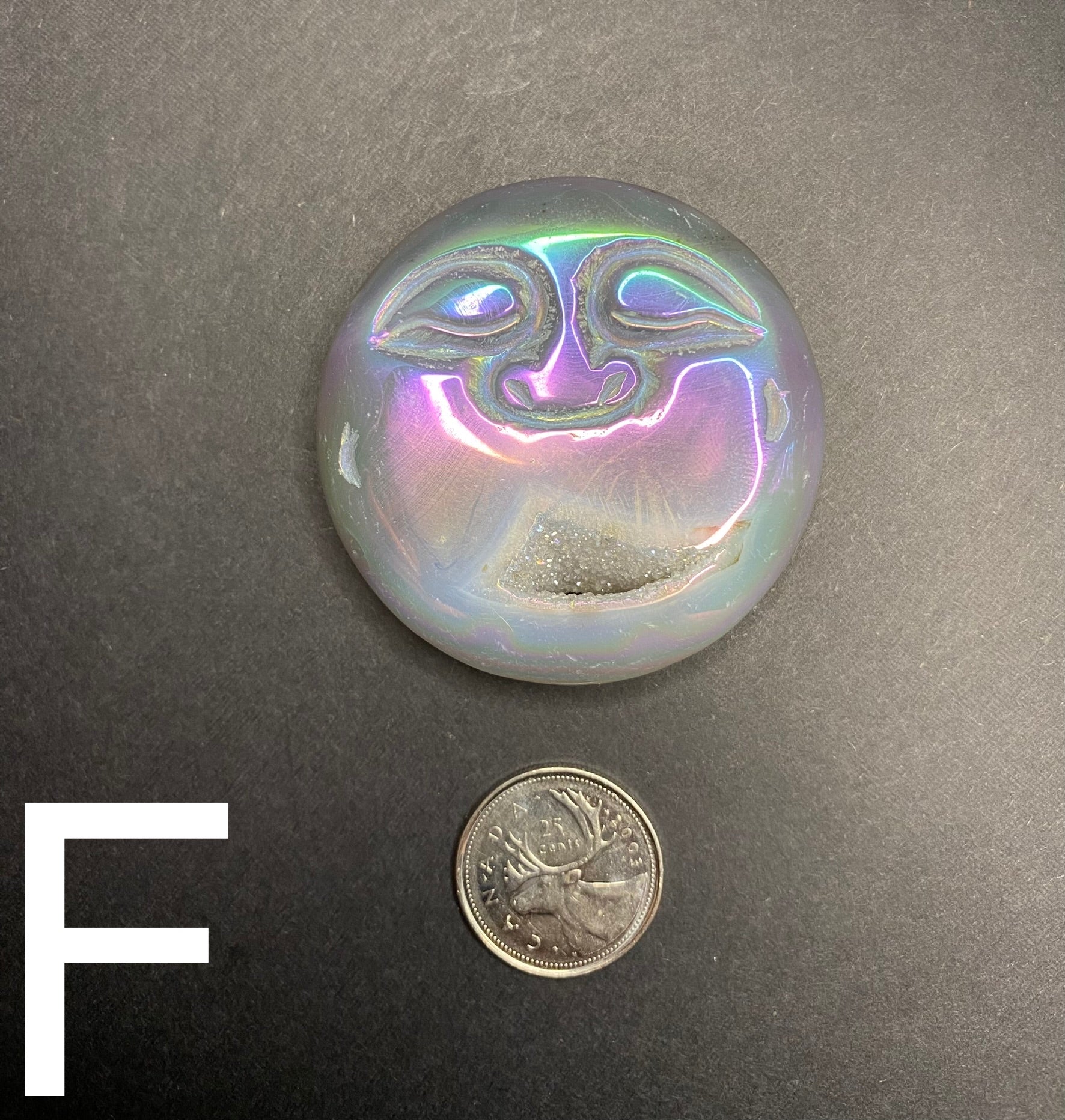 Agate Druzy Aura Moon Face - Nymphs Nook