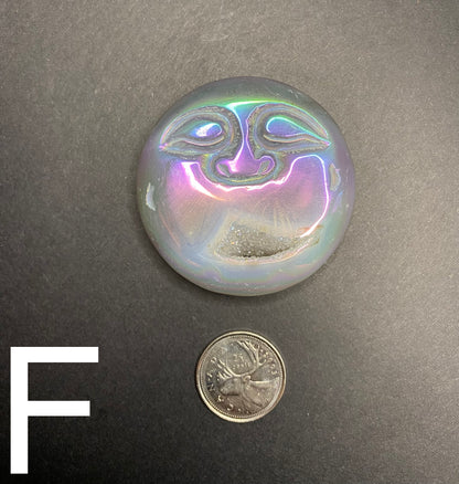 Agate Druzy Aura Moon Face - Nymphs Nook
