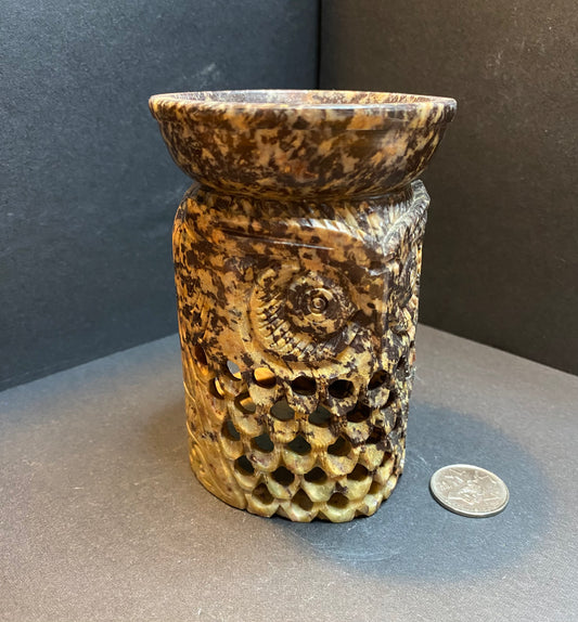 Brown Owl Soapstone Oil Warmer - Nymphs Nook