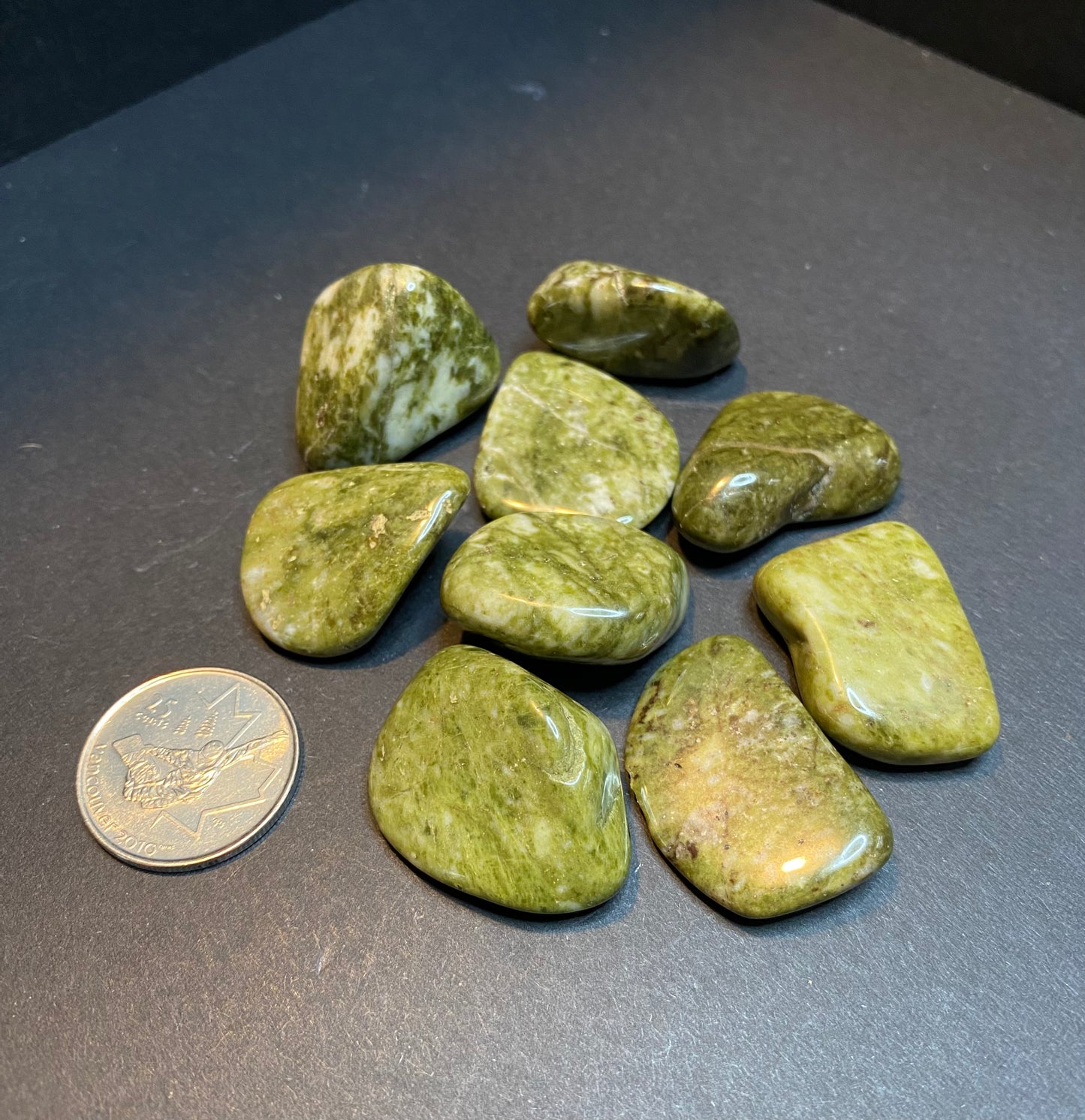 Epidote, Snowflake Tumbled Stones - Nymphs Nook