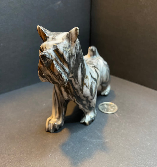 Marble Dog Carving, Schnauzer - Nymphs Nook