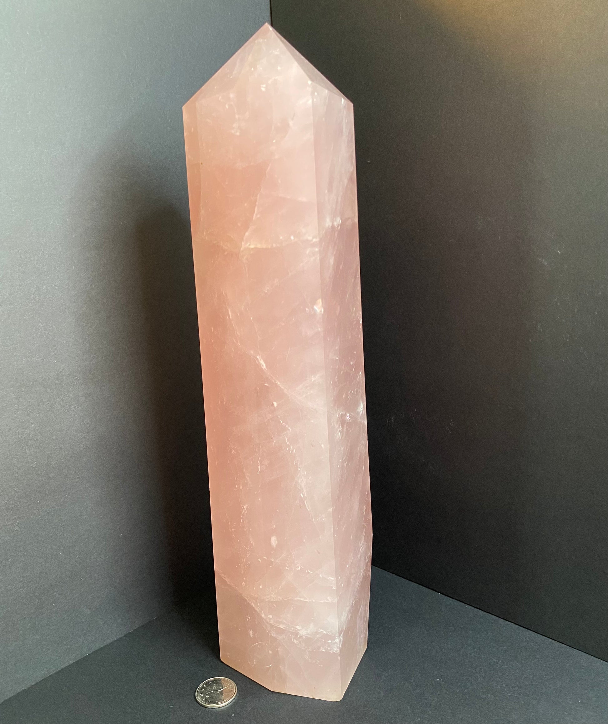 Huge Rose Quartz Tower Obelisk Generator - Nymphs Nook