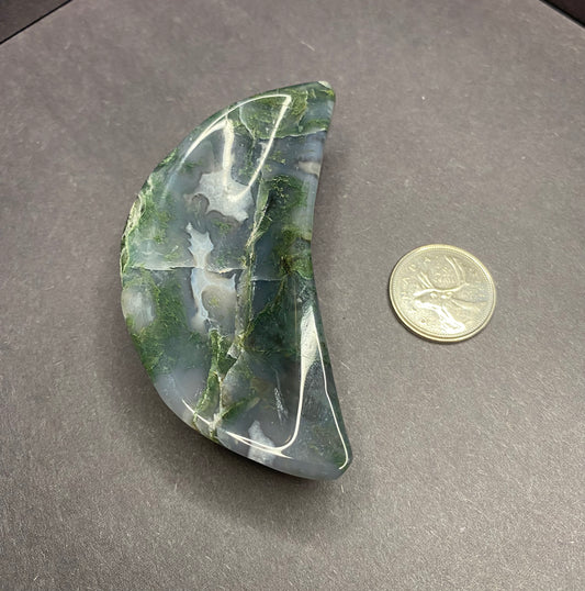 Moss Agate Moon Crescent Bowl - Nymphs Nook