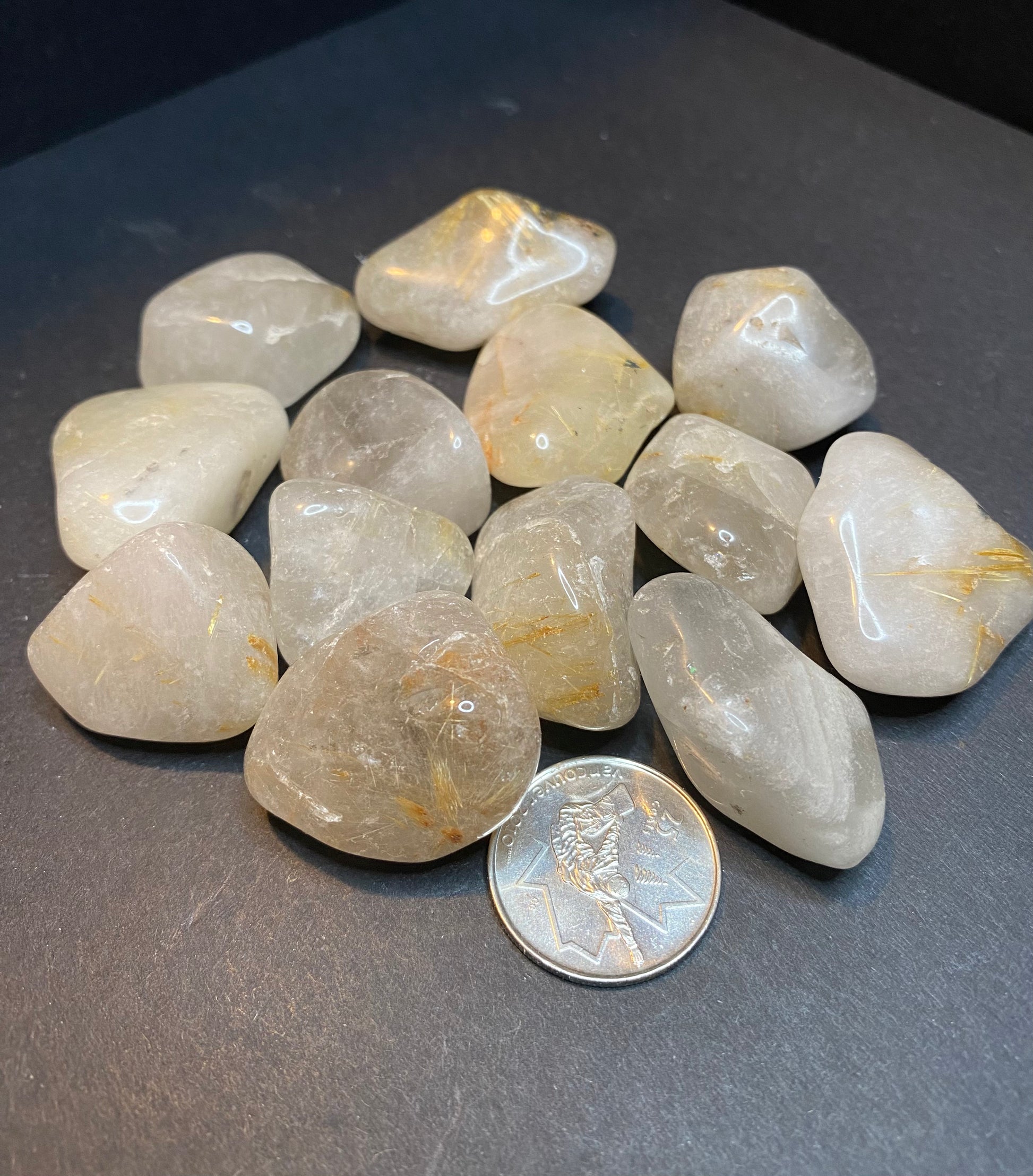 Polished Rutile Quartz Tumbles - Nymphs Nook