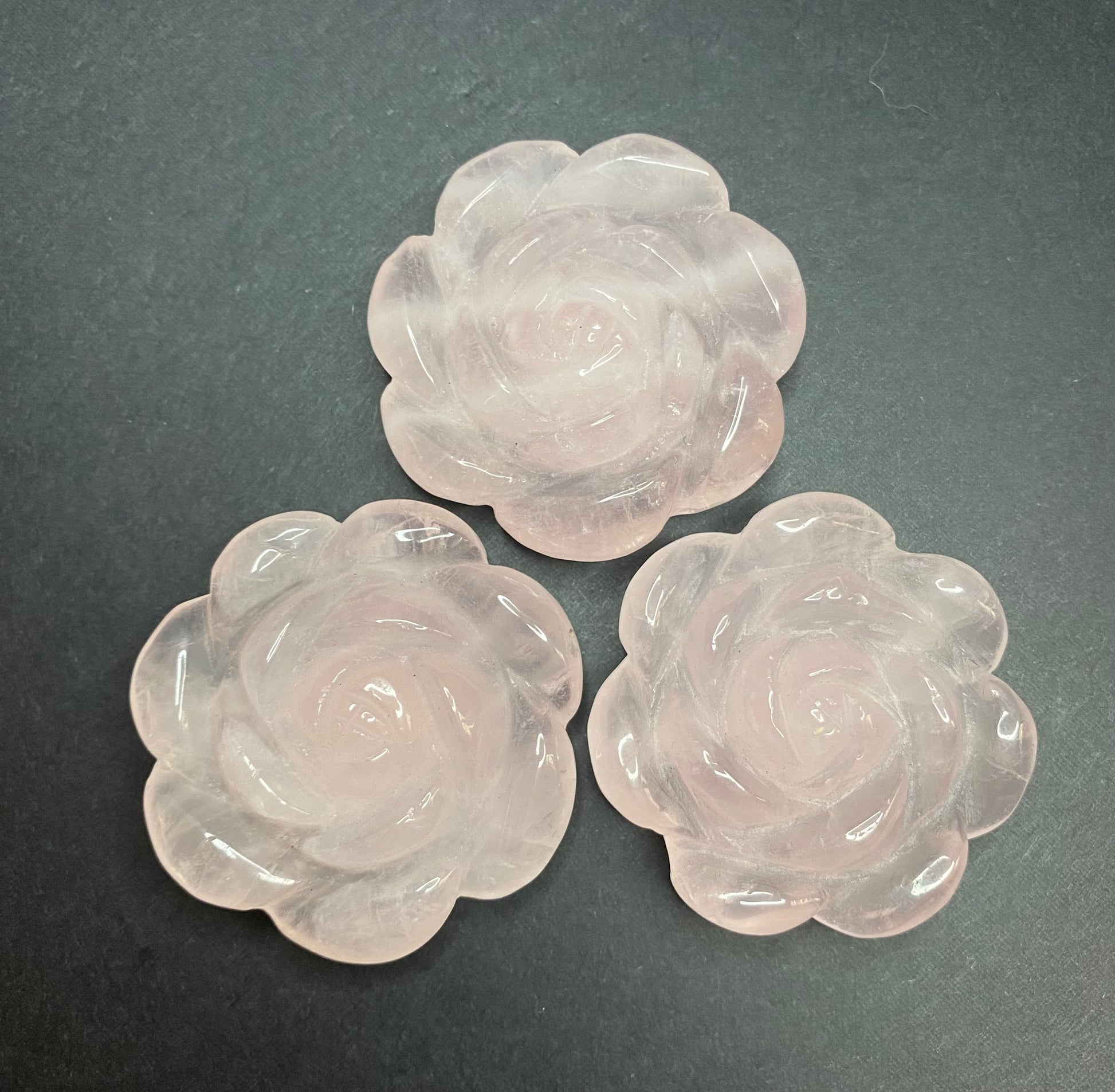 Rose Quartz Carved Roses - Nymphs Nook
