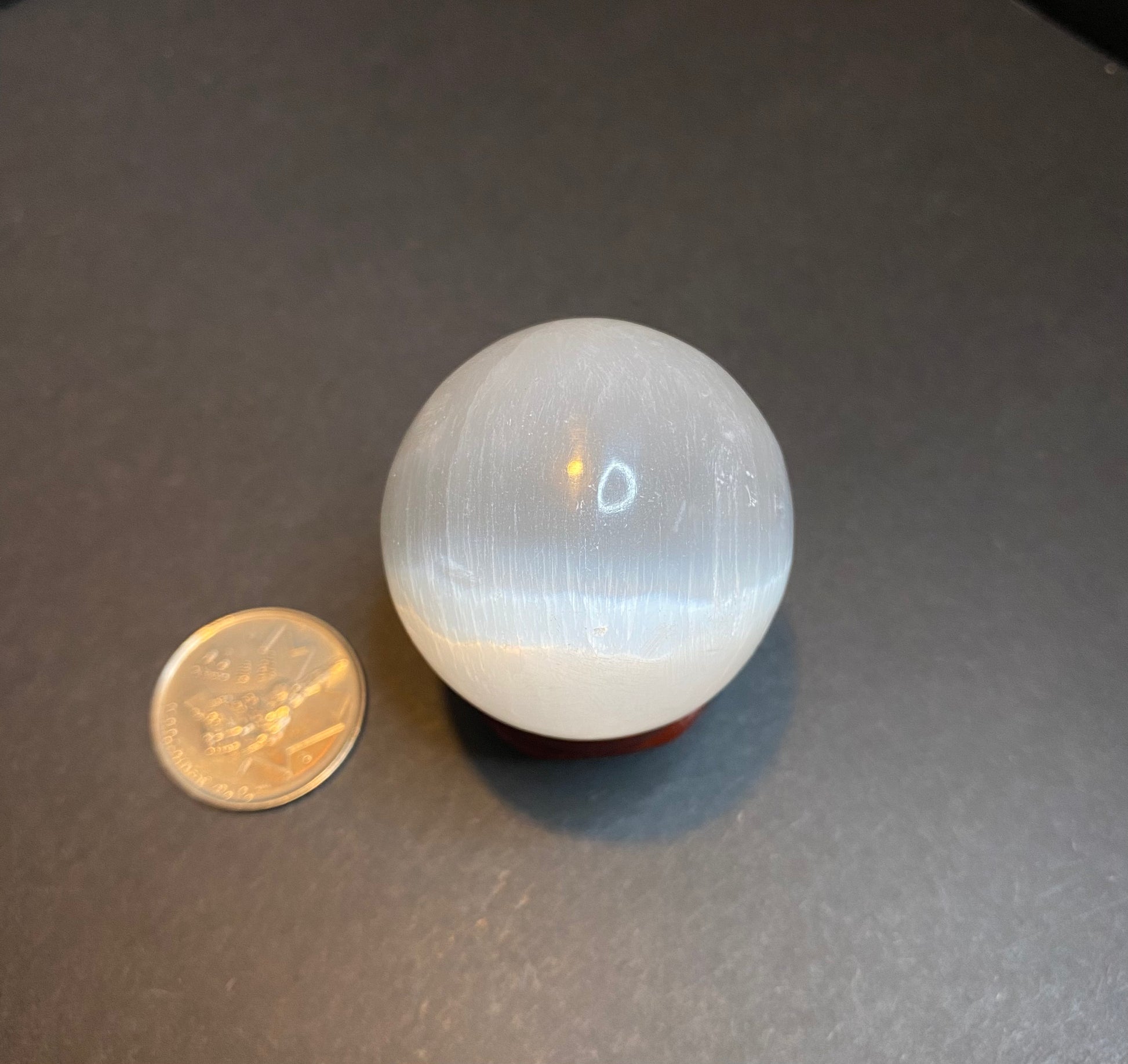 Selenite Satin Spar Polished Sphere - Nymphs Nook