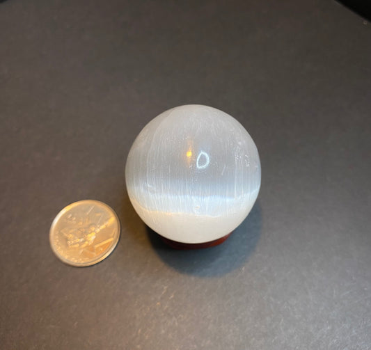 Selenite Satin Spar Polished Sphere - Nymphs Nook