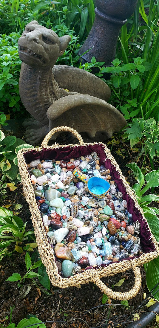 Small Crystal Scoop – Mixed Tumbled & Raw Stones - Nymphs Nook